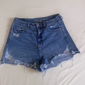 American Eagle Outfitters Women's Blue Denim Mom Shorts